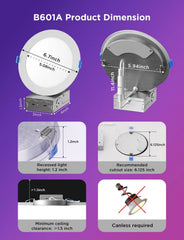 Govee 6-Inch Smart RGBWW Recessed Lights